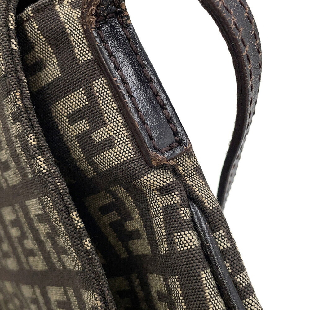 FENDI Brown Leather Zucca Shoulder Bag - Picture 10 of 16